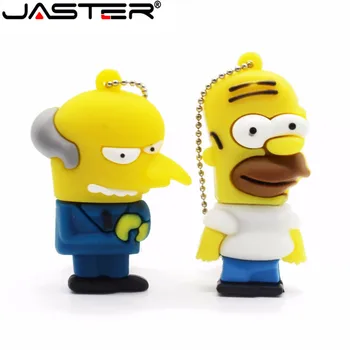 

JASTER Bart Simpson Mouse Wolf 4GB 8GB 32GB 64GB Memory Stick U Disk Pen Drive homer Pendrive USB Flash Drive