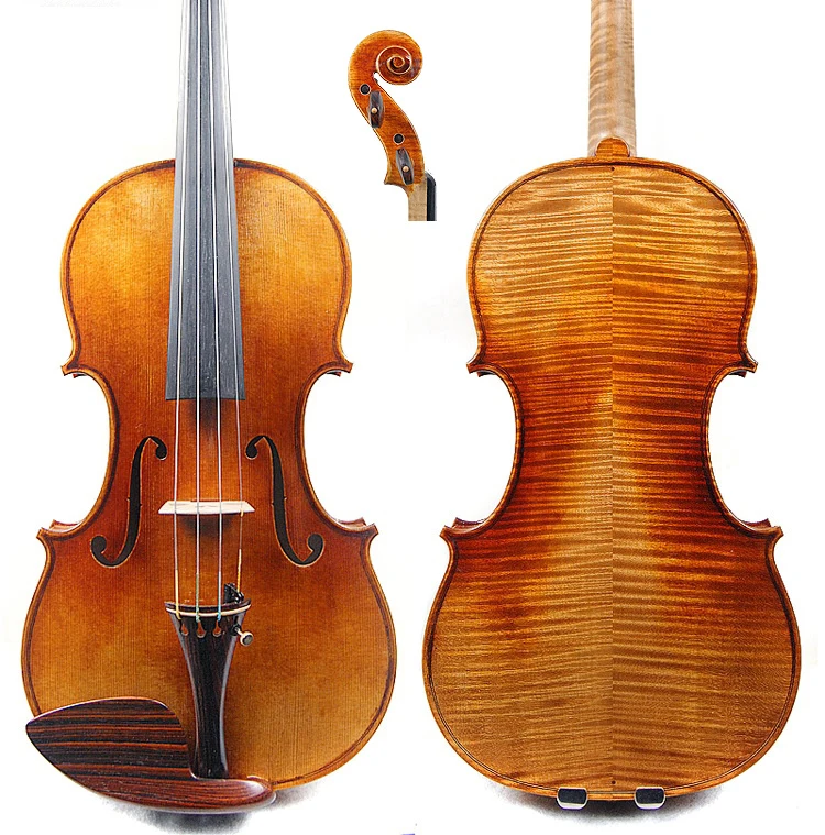 Strong tone！ Italian retro Oil Varnish Handmade Violin 4/4 Stradivarius Professional playing solo violin With case