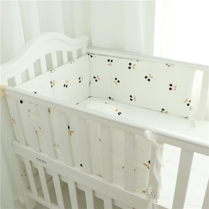 1PC Baby Bed Bumper 100% Cotton Baby Bedding Set Crib Bumper Black And White Pattern Washable Crib Protector For Girls Boys (2)