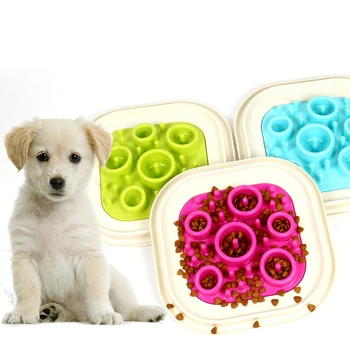 

Single Cat Dog Bowl Square Plastic Material Non-slip Food Bowl Non-Toxic Preventing Choking Healthy Dish Pet Cat Supplies
