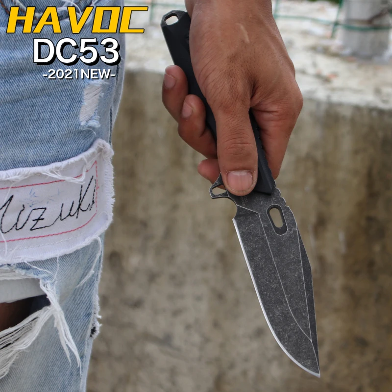 HAVOC DC53 стальной высокопрочный 62HRC тактический нож G10 рукоятка с фиксированным
