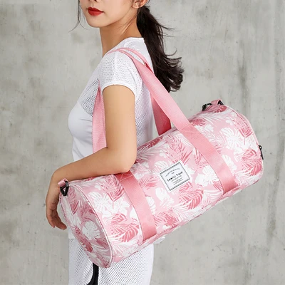 Женская спортивная сумка для йоги, фитнеса, Водонепроницаемая спортивная сумка для тренировок для мужчин, уличная спортивная обувь, женская сухая влажная спортивная сумка для йоги - Цвет: Coral powder