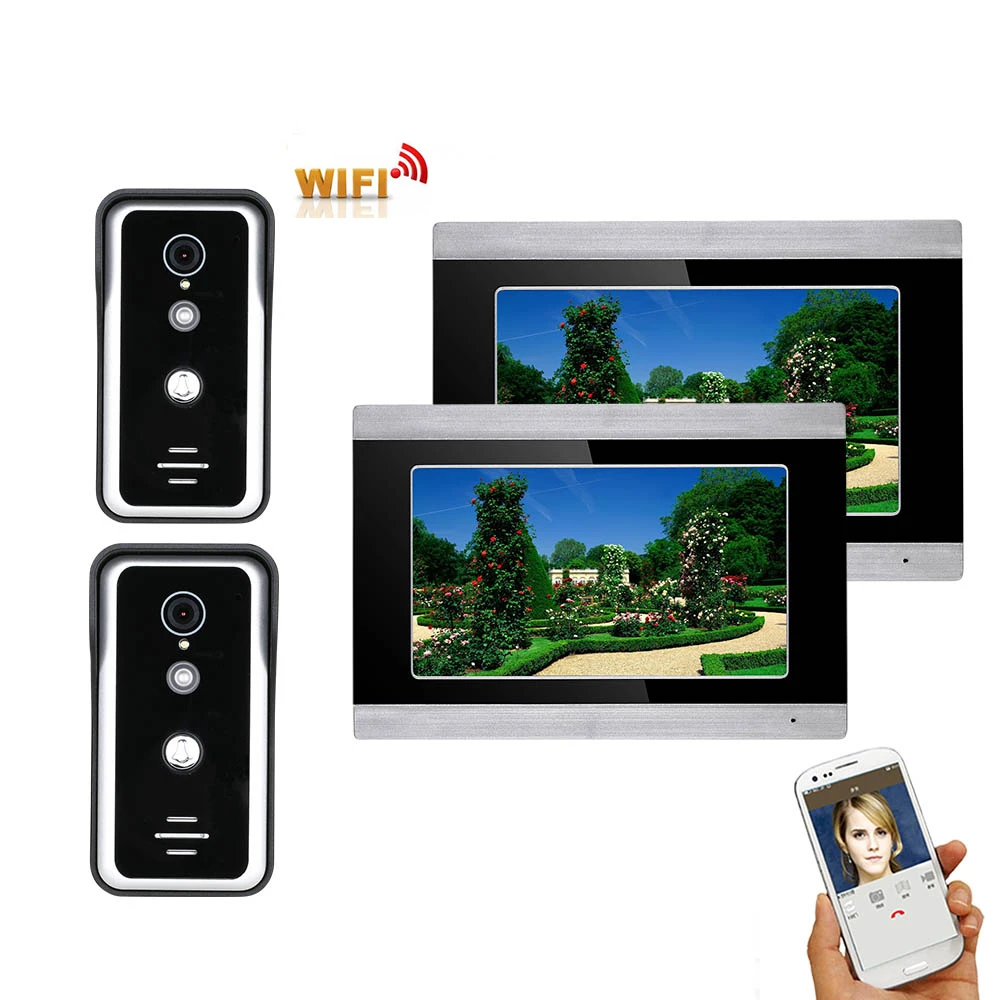 TUYA Video Intercom WIFI Door Phone System Home with 7 Inch 2-monitor | Безопасность и защита