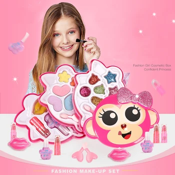 

Girls Make Up Toy Set Pretend Play Princess Pink Makeup Beauty Safety Non-toxic Kit Toys for Girls Dressing Cosmetic Kids Gifts