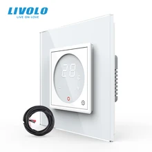 Livolo Smart Thermostat EU Standard Temperatur Control, boden heizung thermostat, 4 farben Kristall Glas-Panel, AC 110-250V