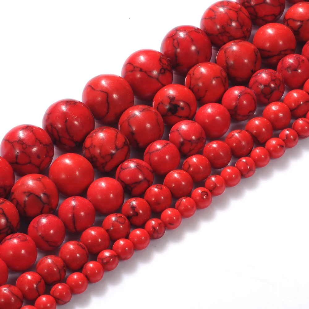 Natural-Red-Turquoises-Howlite-Stone-Round-Loose-Spacer-Ball-Beads-15-Strand-4-14MM-for-DIY (1)