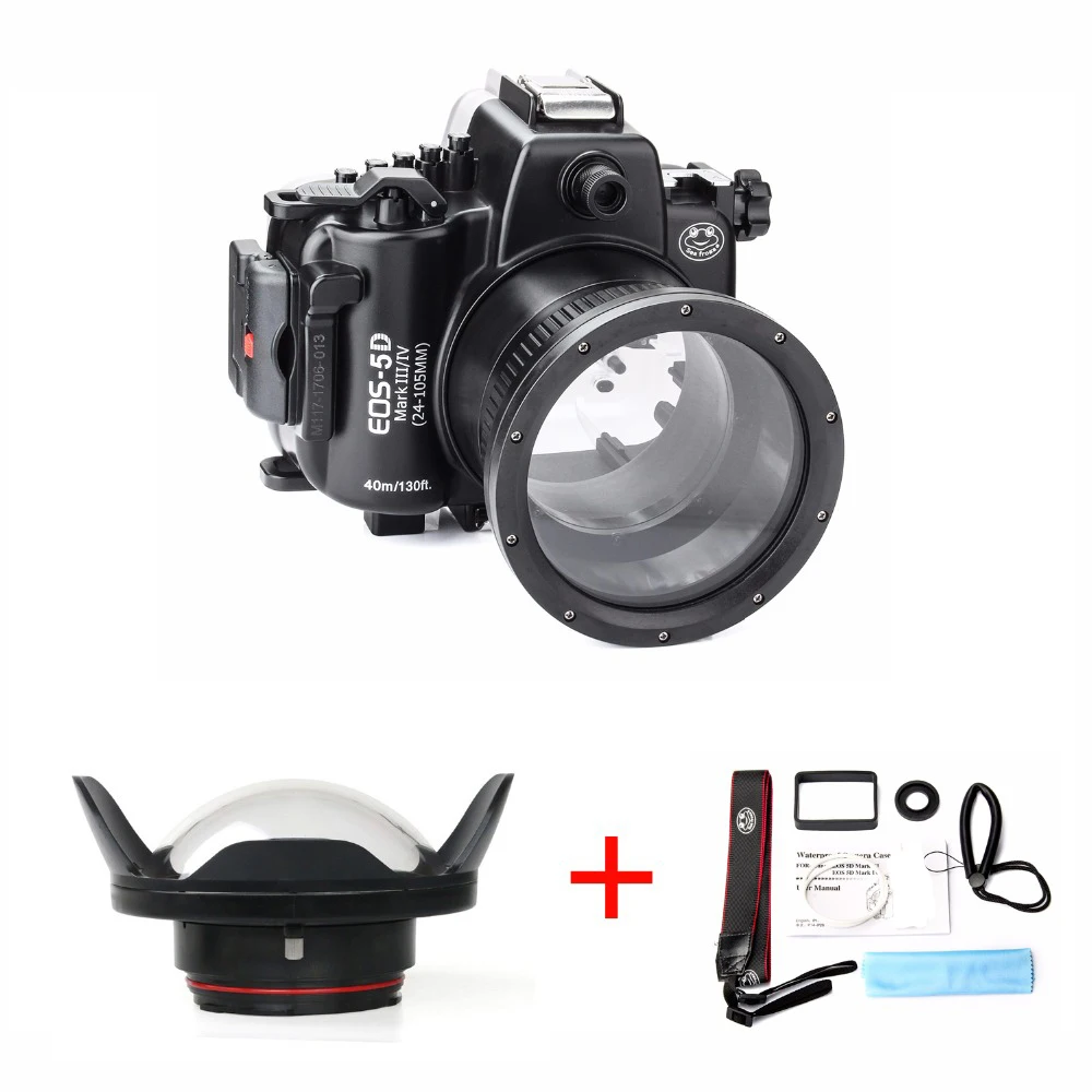 Meikon 5D4 5D IV 40M 130 футов Водонепроницаемый чехол для дайвинга сумка для Canon 5D III IV 5D3 5D4 Поддержка 24-105 мм объектив+ WA-1 рыбий глаз