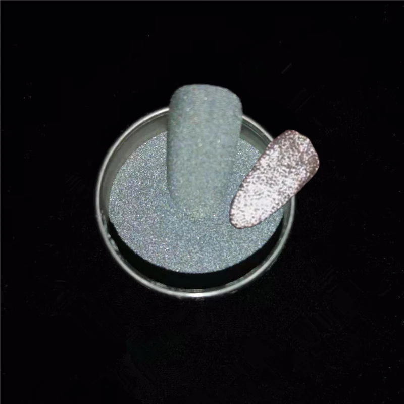 

1pc=3ml/Jar Nail Reflective luminous Pigment Shiny Grey Magic Reflective Glitter Pigment Nail Art Decor Glow-in-The-Dark Pigment