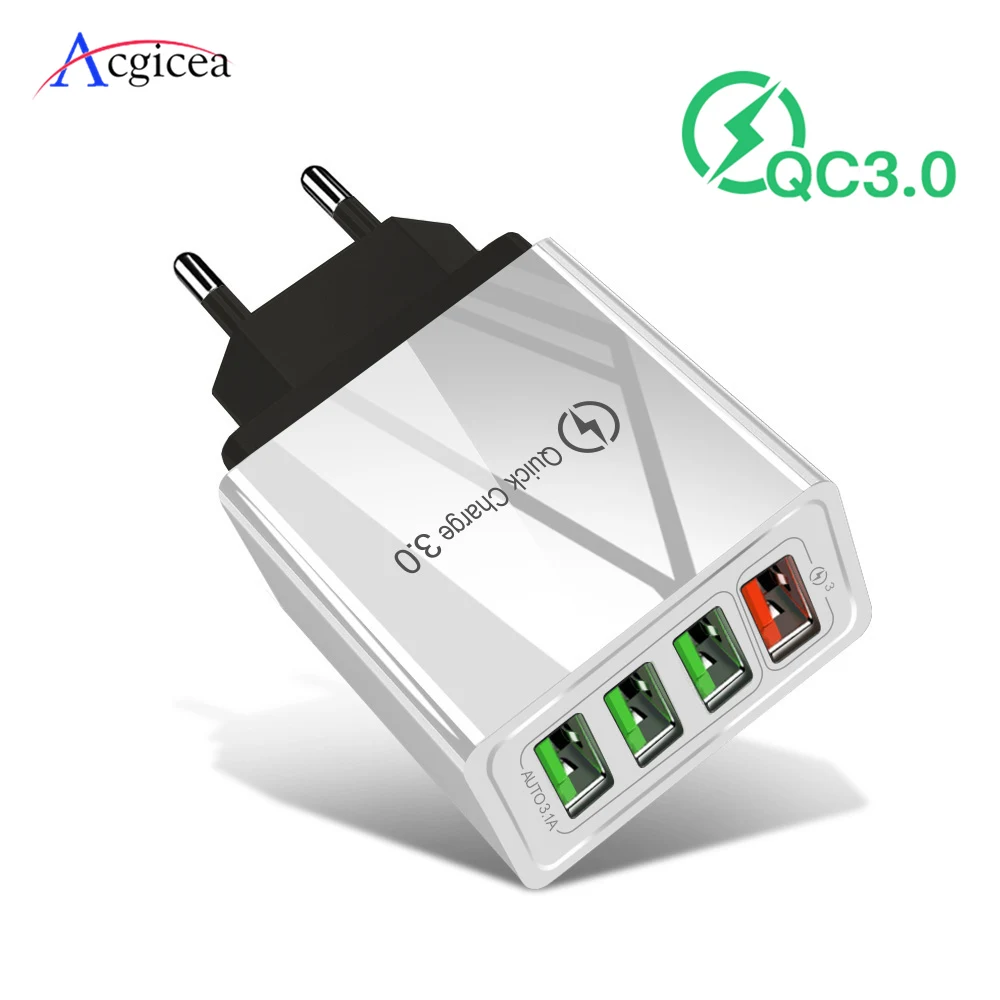 

USB Charger Quick Charge 3.0 Fast Charger QC 4.0 Wall Mobile Phone Charger For iPhone 7 XR X Samsung Xiaomi EU/US Plug Adapter