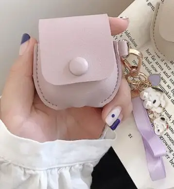 Чехол с клубничным тостом для Airpods Pro Кожаный чехол с Bluetooth для наушников Airpod 1 2 3 милый защитный чехол с брелком - Цвет: AirPods 1 2 purple