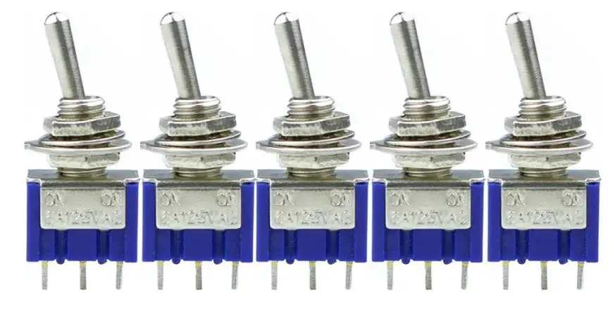 MTS-103 S blue 5 шт./лот мини MTS-103 3-контактный SPDT ВКЛ-ВЫКЛ-на 6A 125VAC миниатюрные тумблеры - Цвет: MTS-103 S blue