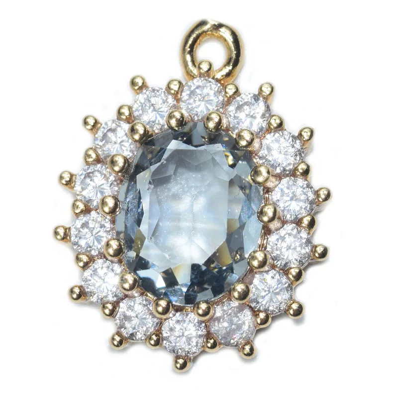 

10Pcs 20x11MM Crystal Earring Necklaces Pendants Brass Glass Oval Connect Charms High Quality Diy Findings Accessories