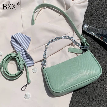 

[BXX] Stone Pattern Chain PU Leather Bags For Women 2020 Summer Sweet Small Shoulder Handbags Lady Travel Hand Bag HM543