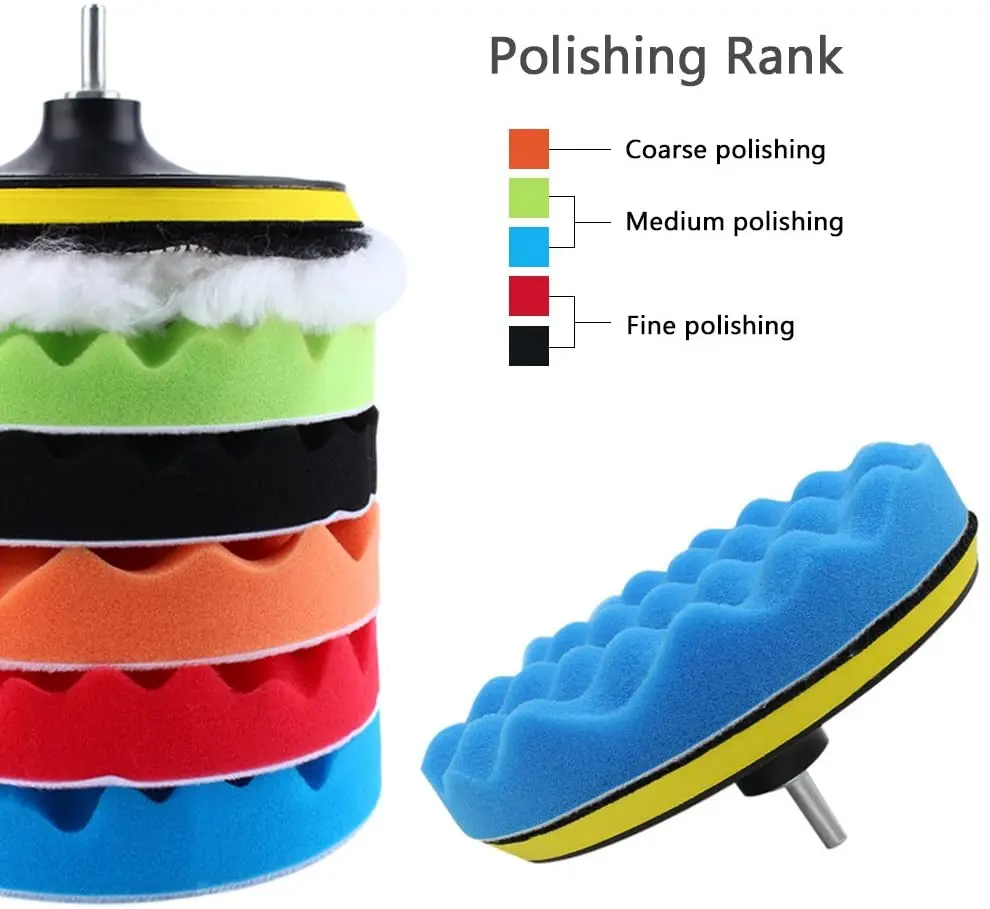 3 5 6 7 inch Car Polishing Pad Kit Sponge Polishing Waxing Buffing Pad Kit Removes Scratches car care detialing hand tool
