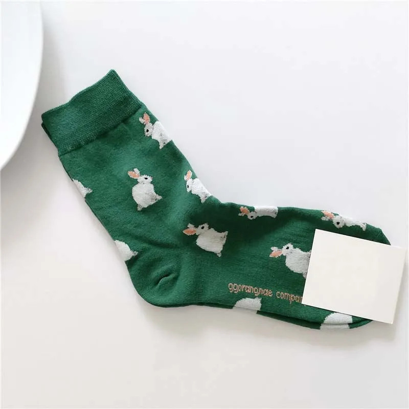 Description Picture 5 of itemSpring Autumn New Product Casual Korean Style Women Animal Cartoon Fox Elephant Rabbit Sheep Cotton Tide Short Socks
