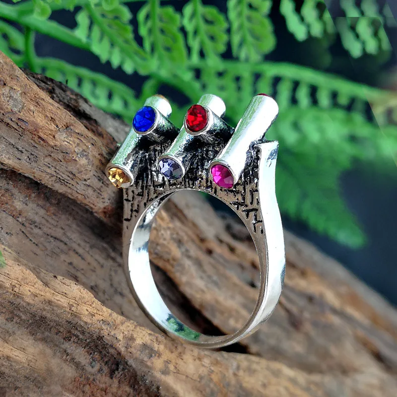 Изящные филиалы Скрещенные красочные кольца со стразами для женщин подарок винтажные античные серебряные кольца в стиле «Бохо» ювелирные изделия Новинка Z4D324