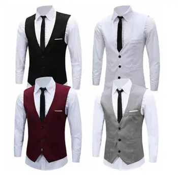

Men's Formal Business Slim Fit Chain Dress Vest Suit Waistcoat GraciousTuxedo