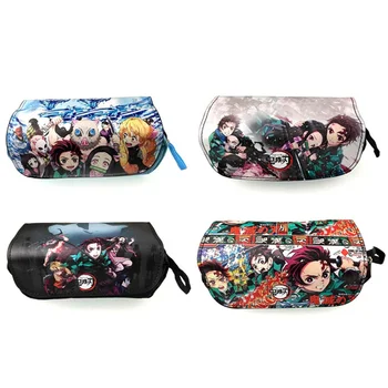 

Demon Slayer: Kimetsu No Yaiba Tanjiro Kamado Anime Cartoon Peripheral Pencil Case Large Capacity Zipper Bag School Stationery