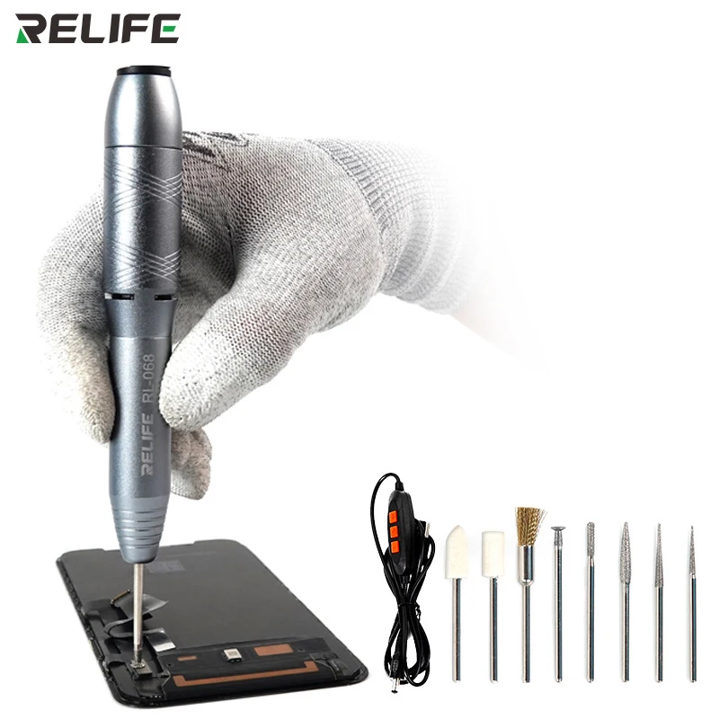 RELIFE Mini Electric Polishing Pen RL-068B Grinding Engraving Kit for  Motherboard IC Dot Matrix Repair