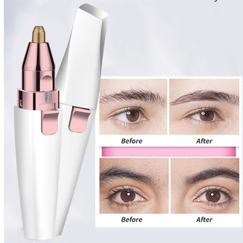 

2 IN 1 Electric Eyebrow Trimmer Female Body Facial Lipstick Shape Hair Removal Mini Painless Razor Shaver