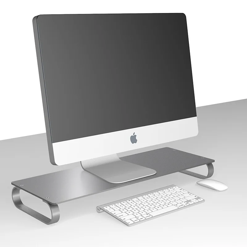 

Monitor Riser Holder Aluminum LCD LED Display Heighten Base Laptop Stand Desktop Spacing Saving Lapdesk for iMac MacBook