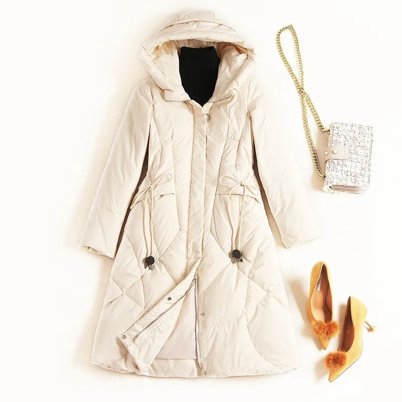 

Down Jacket Woman Hooded Abrigos Mujer Invierno 2019 Autumn Winter Coats and Jackets Women Jacket Long 90% White Duck Down