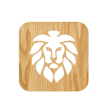 

2.5W Hollow Wooden Lions Warm White Color LED Night Light Kids Room Bedside Desk Lamp Home Decoration Room Table Art Night Light