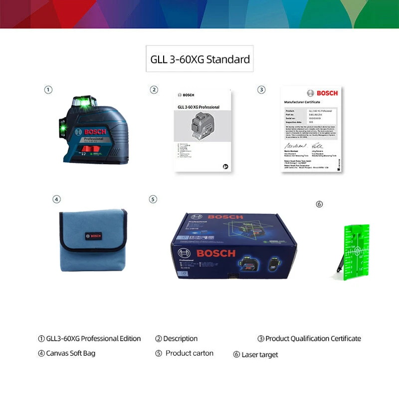 Bosch Professional Laser Level Machine Gll3-60XG 3D12 Line Nivel Laser High  Power Green Self-Leveling Cross Laser Level 360 - AliExpress