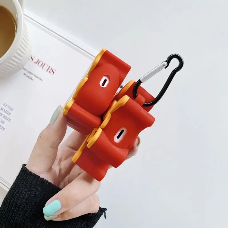 Сделать Fortune защитный чехол силиконовый чехол с карабином для AirPods 1/2 комплект