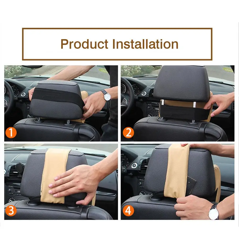Car Neck Pillow 3D Memory Foam Head Rest Adjustable Auto Headrest Pillow Travel Neck Cushion Support Holder Seat