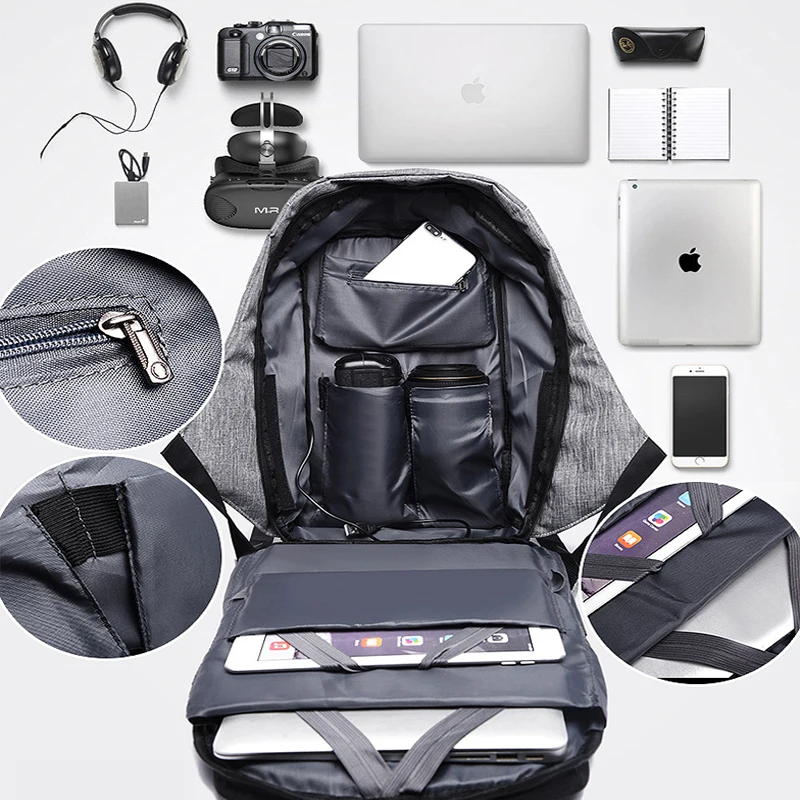 Anti-theft Backpack Bag 15.6 Inch Laptop Men Backpack Waterproof Business USB Charger Rucksack Travel Backbag School Backpack