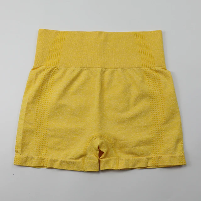 High Waist Workout Shorts Vital Seamless Fitness Yoga Short Scrunch Butt Yoga Shorts Sport Women Gym Leggings yellow