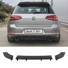 Extension de pare-choc arrière, noir brillant, Style Maxton V2, avec séparateurs latéraux, pour Volkswagen Golf MK7 GTI 2013 – 2016