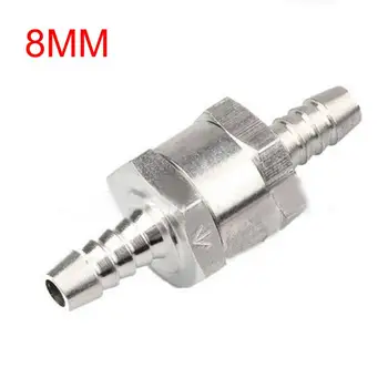 

8mm 5/16" Silver Fuel Non Return One Way Check Valve Single-Track For Fuel Petrol Diesel Oil Gas Marine Aluminium Alloy