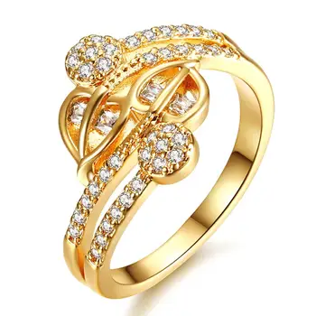 

Luxury zircon diamonds Rings for women gold color gemstones anillos fashion indian jewelry Middle east bling bijoux bague gift