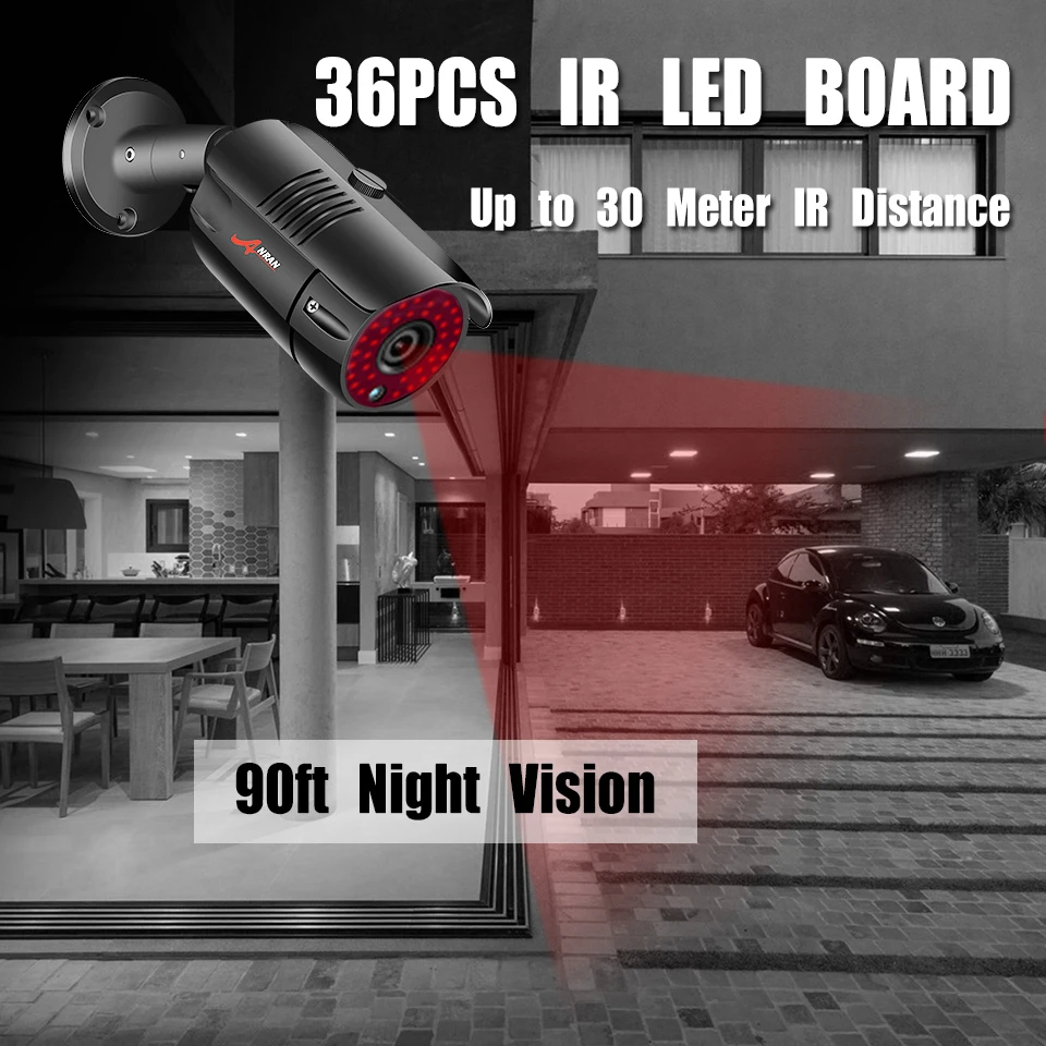 AHD 2.0MP 1080P аналоговая HD камера безопасности IR-CUT 36 ИК светодиодов ночного видения наружная Водонепроницаемая цилиндрическая камера ANRAN