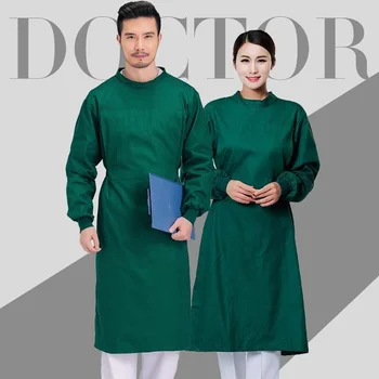 

100% Cotton Surgical Gowns Medical Clothing Reinforced Protective Gown Reusable Doctor Clothing Surgery Scrubs Men Twill