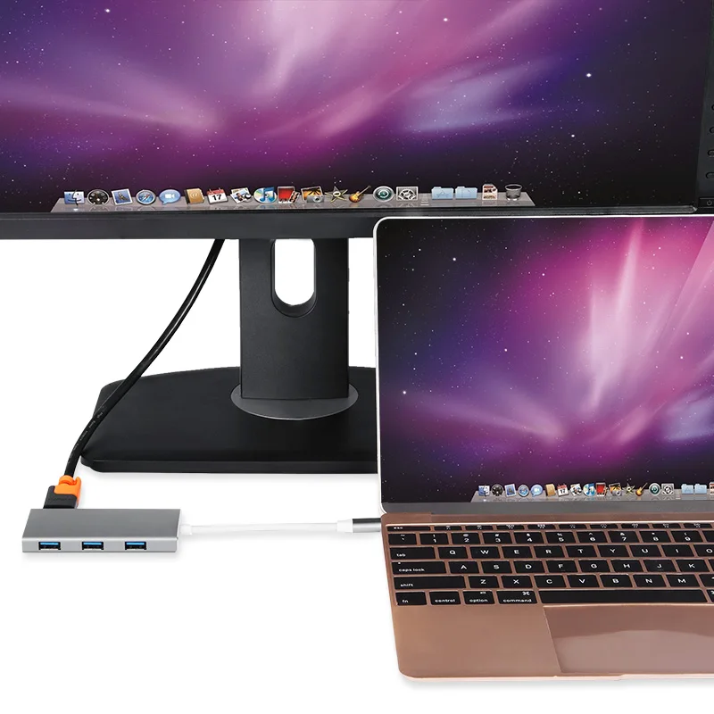 

7-In-1 Type-C Hub Adapter 3 USB Ports HDMI Output Charging Port SD/Micro SD Card Reader for MacBook OD889
