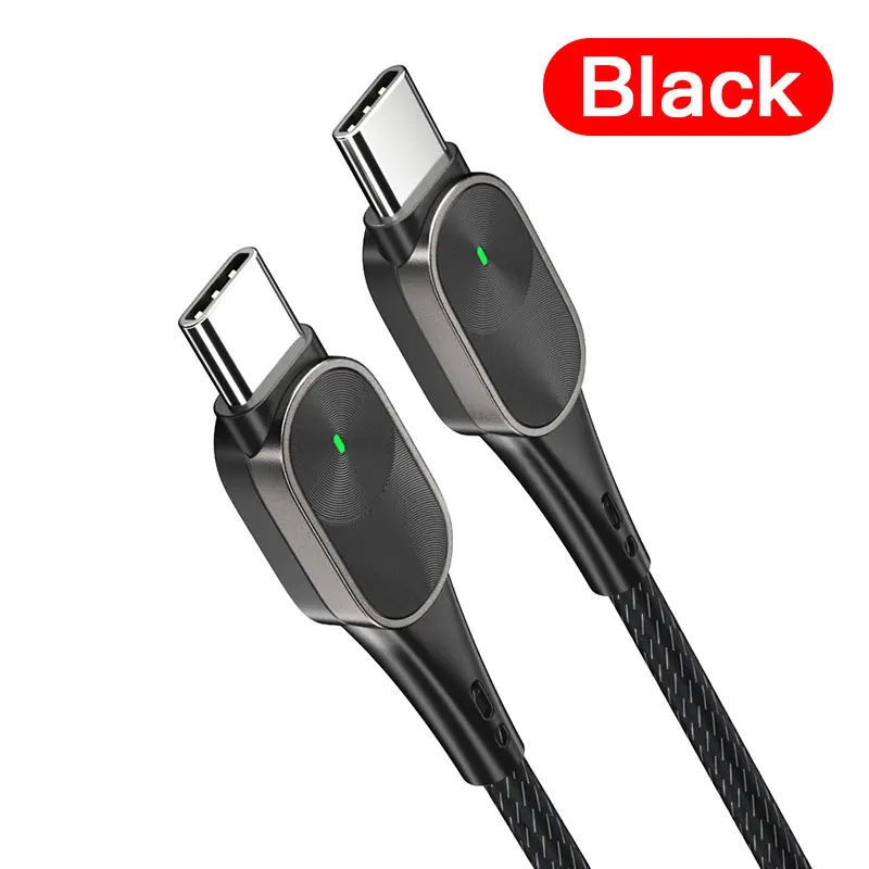Кабель Essager 60 Вт usb type-C-USB C для samsung S10 S9 Macbook Pro Quick Charge 4,0 USBC PD быстрое зарядное устройство USB-C-кабель type-C - Цвет: Black