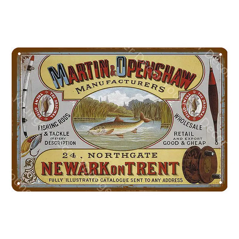Декор для рыбацкой лодки винтажные оловянные вывески ретро постер Настенный