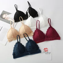 

Seamless Deep V Lace Bras For Women Wireless Push Up Bra Thin Comfort Underwear Sexy Lingerie French Style Bralette