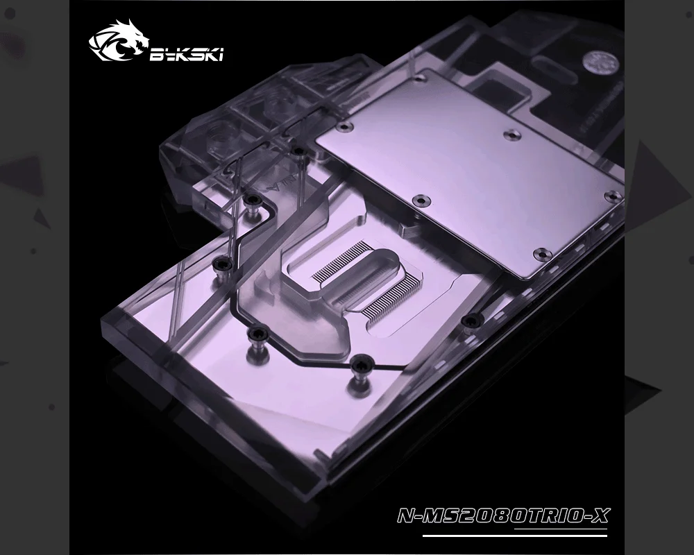 Bykski N-MS2080TRIO-X, полное покрытие видеокарты блок водяного охлаждения, для MSI RTX2080 Gaming X TRIO
