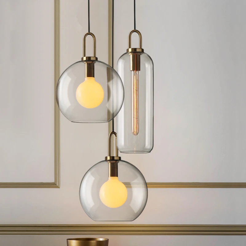 

Современная Подвесная лампа в виде стеклянного шара, светодиодная Подвесная лампа в скандинавском стиле, роскошное освещение для гостиной, спальни, кухни, домашний декор, светильники в стиле лофт