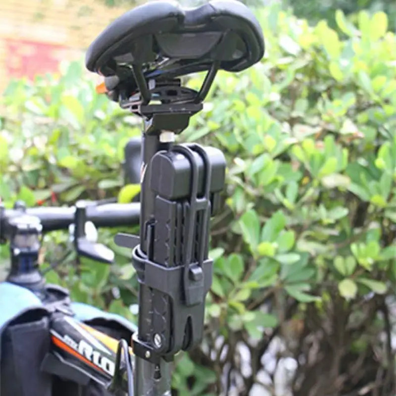 Folding Lock Collapsible Bicycle Lock Joint Lock Anti-Theft Lock Accessories Bicycle Six-Fold Lock Compression Shear Steel Mater