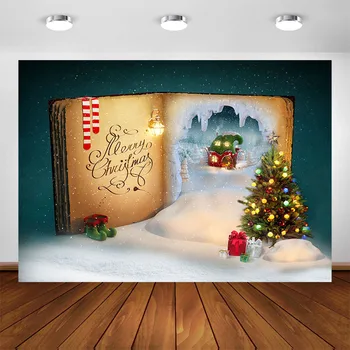 

Christmas Backdrop for Photography Winter Snow Snowflake Christmas Tree Book Photo Studio Background Newborn Portrait Photoshoot