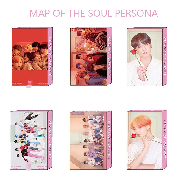 

KPOP Bangtan boys new Album MAP OF THE SOUL PERSONA Boy With Luv Self Made Paper Lomo Card Photo Card Poster Photocard