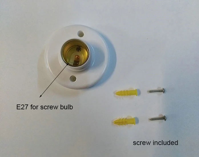 ARTOO PC E27 Base with hole for wire D8cm screw Light Bulb Lamp Socket Holder White E27 Base Lamp Socket led light bulb Holder