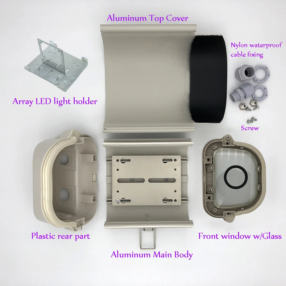 6 Inch CCTV Camera Box Housing Outdoor Case Waterproof Enclosure Aluminium Alloy Cover With Lens Circle Ring