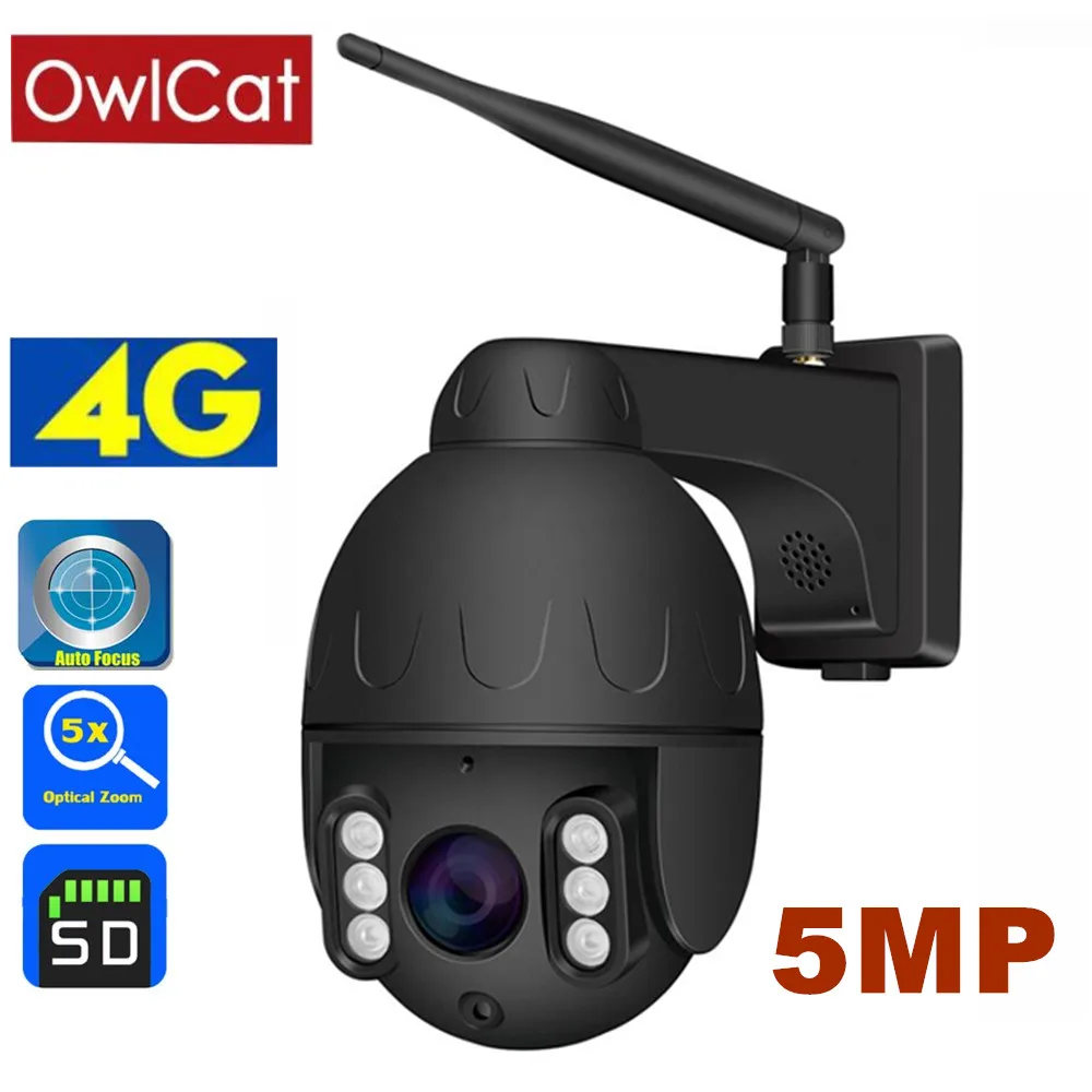 

3G 4G SIM Card Wifi PTZ HD 2MP 5MP IP Camera Wireless Auto Cruise Tour Rotating Audio Mic IR 50M 5X Zoom Auto Focus CCTV Camera