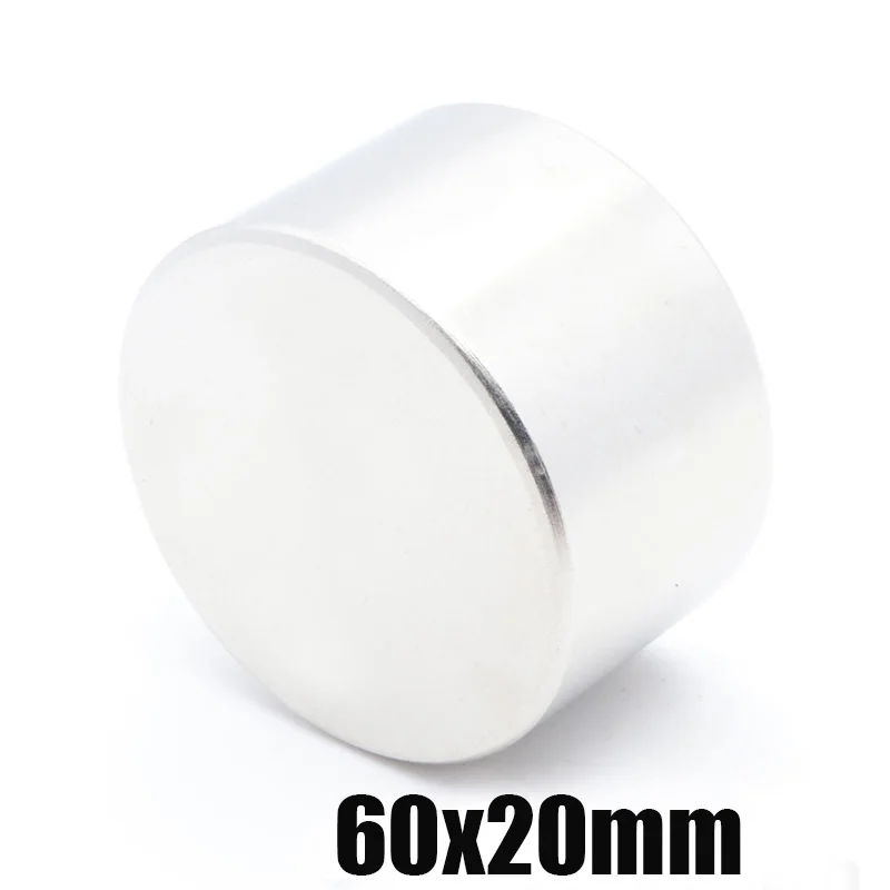 

1pcs 60x20mm Strong Cylinder Rare Earth Magnet 60mmx20mm Round Neodymium Magnets 60x20mm Big N35 Disc Magnet 60*20mm